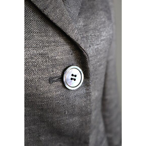 Talbots LINEN Gray Metallic Skirt Suit Mini Pleated 3/4 Sleeves Womens 2 4P work - Picture 8 of 8